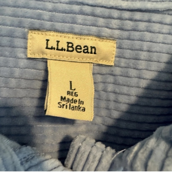 LL Bean Women’s Wide Whale Corduroy Button Up Shirt Shacket Chore Outdoors Large - Picture 3 of 4